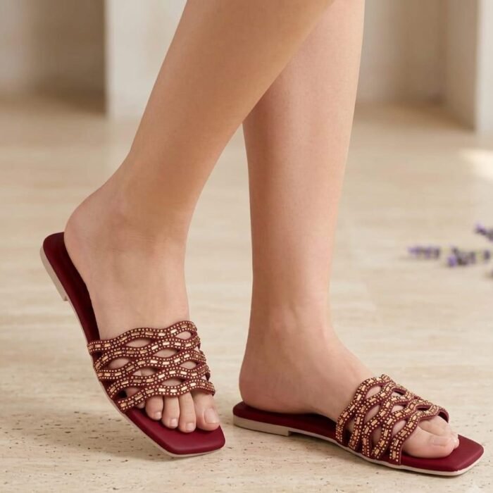 REGALLO Crystal Weave Flats